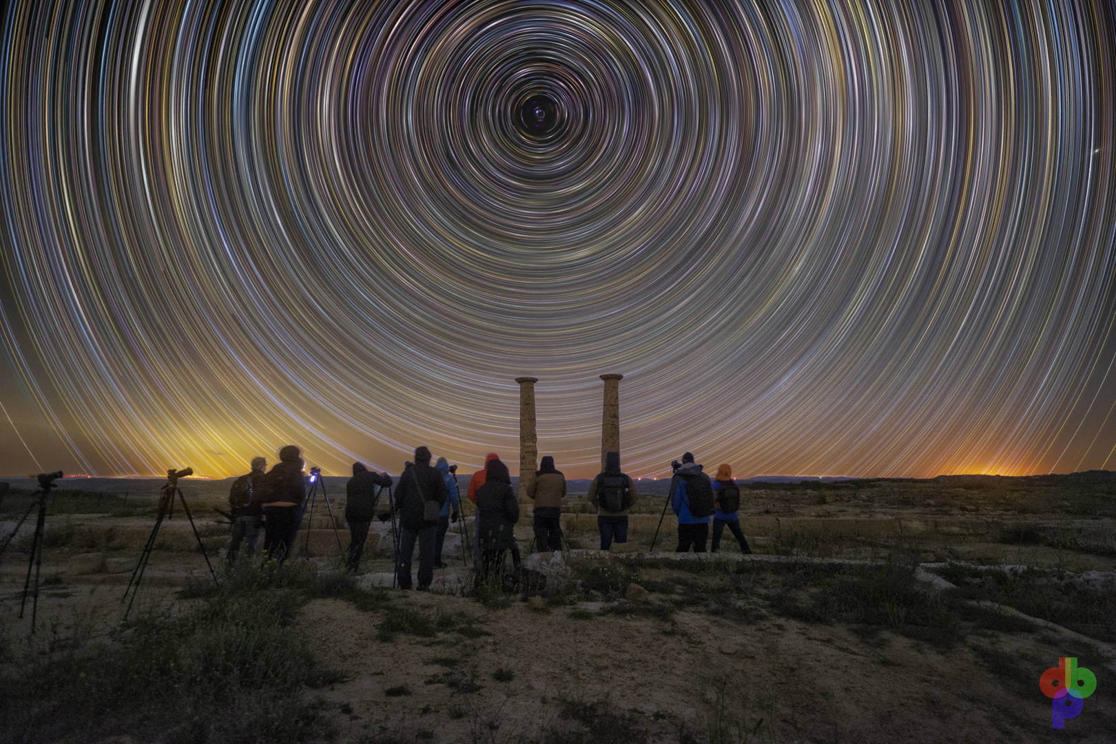 startrail generado usando la proyección central